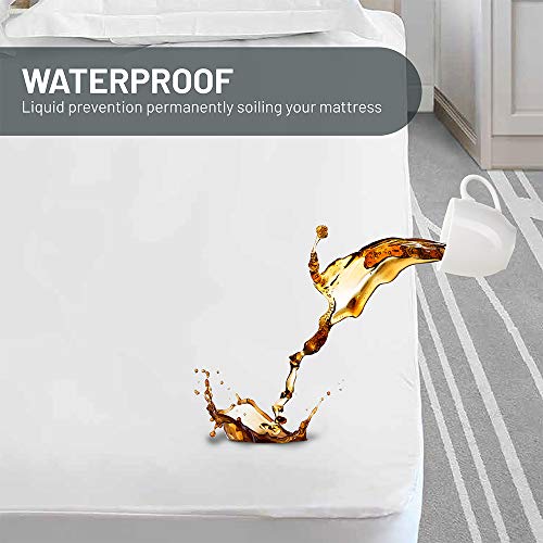 ENITYA Waterproof Mattress Protector with Zipper,Breathable Mattress Encasement with Cotton Surface Fabric,Premium Mattress Cover,Soft Mattress Pad Comes in All Sizes:T,TXL,F,Q,K,CK,Machine Washable. - Thumbnail 2