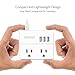 6 Outlets Power Strip with 4 USB Ports, NTONPOWER Flat Plug Extension Cord 5 Ft, Overload Protection, Wall Mount, Compact Portable Desk Charging Station for Travel, Home Office, Dorm, Nightstand,White