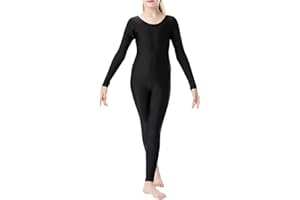 TAIKMD Girls Scoop Neck Footless Unitard Full Body Catsuit Dancewear Gymnastics Dance Leotard Jumpsuit