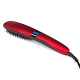 Bestidy Ionic Hair Straightening Brush Hair Care, 30 Seconds fast hot , Adjustable Temperature, Auto Lock, 30-min Timer, Anti-Scald (450℉/230℃) (Rose)