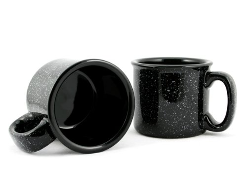Marble Creek Ceramic Campfire Mug, 15oz - Set of 4 (Black)