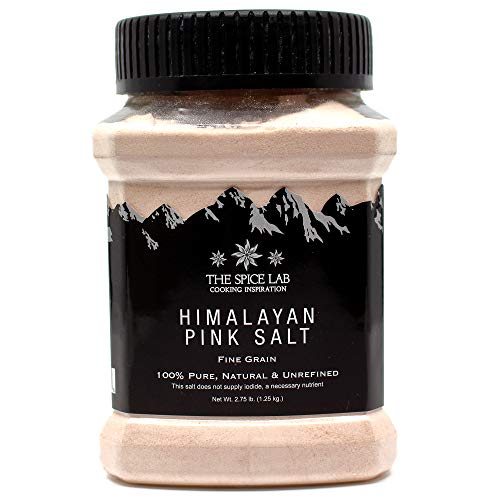 The Spice Lab Himalayan Pink Salt - Super Fine 2.75 Tub - Gourmet Pure Crystal - Pink Himalayan Salt is Nutrient and…