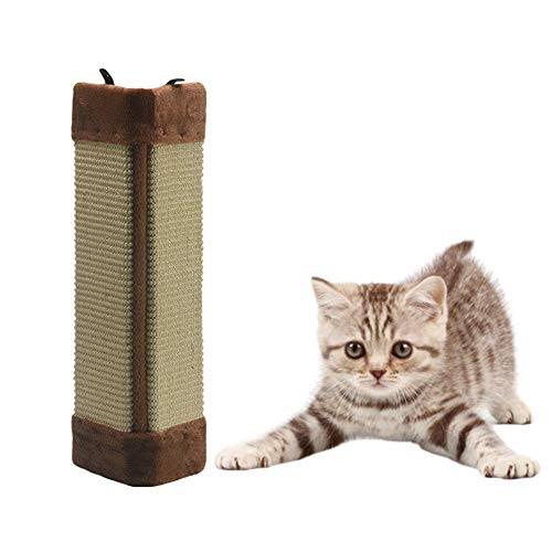 Wall Mounted Scratching Post, 20inch Hanging Natural Sisal Cat Scratching Mat, Door Wall