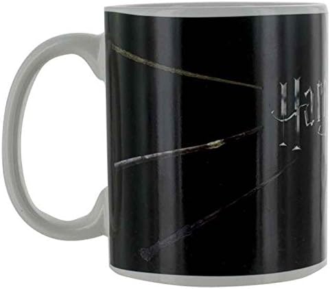 Harry Potter Mug Heat Changing Magic Wands Logo Official Black One Size