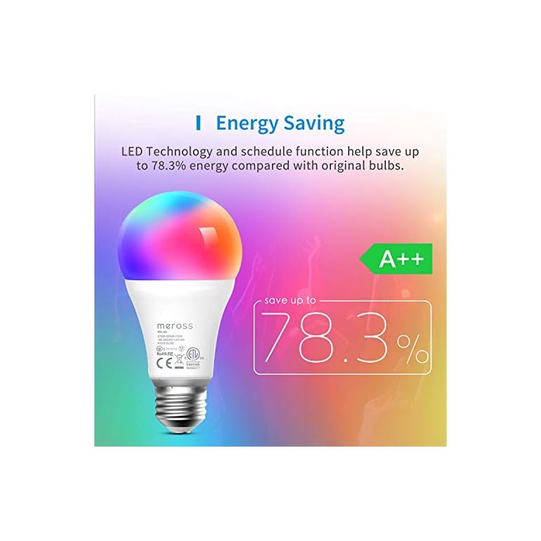 Smart Light Bulb, meross Smart WiFi LED Bulbs Compatible with Apple