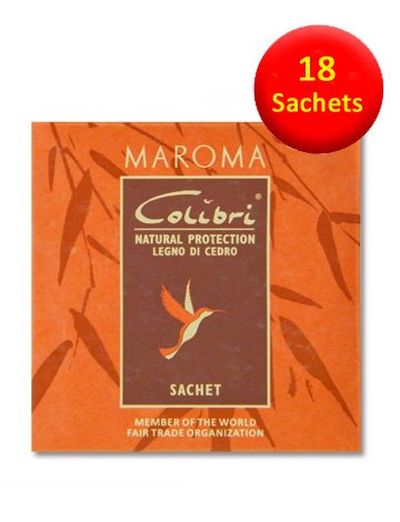 18 Large Anti Moth Cedar Sachets - Natural Cedar Wood - Natural Moth Repellents for use in drawers, wardrobes and storage bags