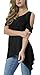 Mounblun Women Plus Size Solid Basic Flowy Tank Tops Summer Short Sleeve Tunic Black XL