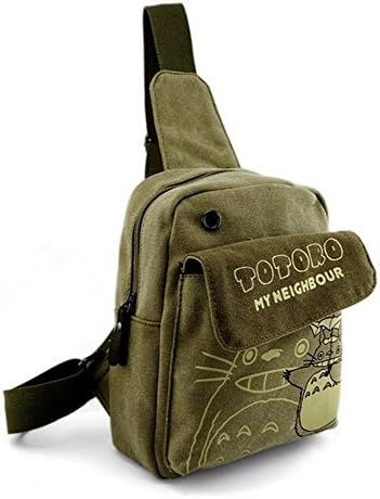 Anime Cartoon Cosplay Canvas Sling Bag Handbag Messenger Bag Shoulder Bag (Totoro)
