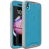 ALCATEL OneTouch Idol 4 Case, POETIC Revolution Series [Premium Rugged][Heavy Duty] Complete Protection Hybrid Case w/Built-in Screen Protector for ALCATEL OneTouch Idol 4 (2016) Blue/Gray