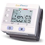 Wrist Blood Pressure Cuff Monitor by LotFancy, 4 User, 120 Memory, Adjustable BP Wrist Cuff(5.3"-8.5"), Digital Sphygmomanometer with Case, BP Cuff with Large LCD Display