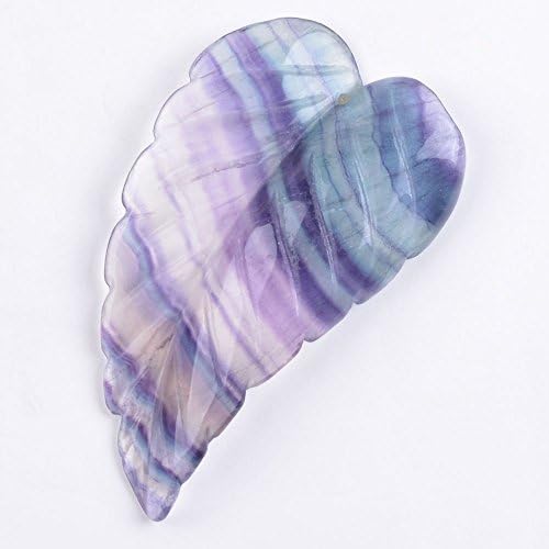 68mm Carved Rainbow fluorite Large leaf pendant focal bead 2.7"