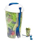 Salad To Go Cup with fork & dressing bowl,26 OZ,keeps salads fresh,lightweight,suit fruit vegetable
