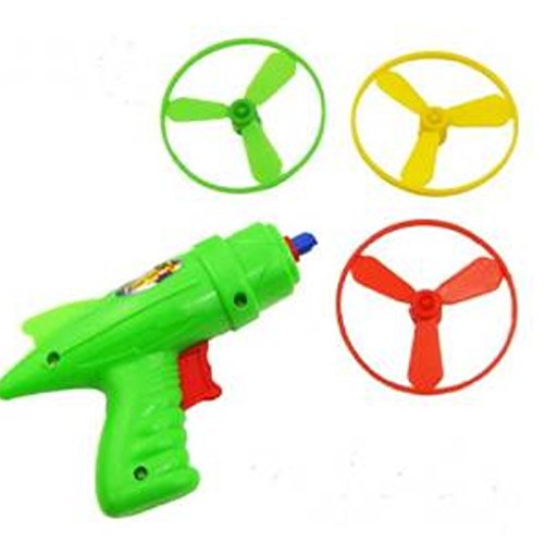 YOYOSTORE 1 Set Plastic Space Game Toy Gun Spin Flying Saucer Shooter Model Kit Children Kids Christmas Gift - Randomly Color