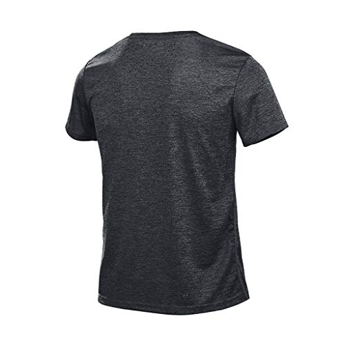 iYBUIA Men's Sport Fast-Dry O-Neck T-Shirt Fitness Breathable Top Blouse - Thumbnail 2