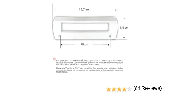 Recamania® - Tirador Frigorifico Blanco Balay Crolls Superser, 19 ...