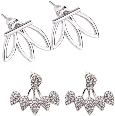 2 Pairs Lotus Stud Earrings Lotus Flower Earrings Jewelry Simple Chic Earrings Best Gift for Women