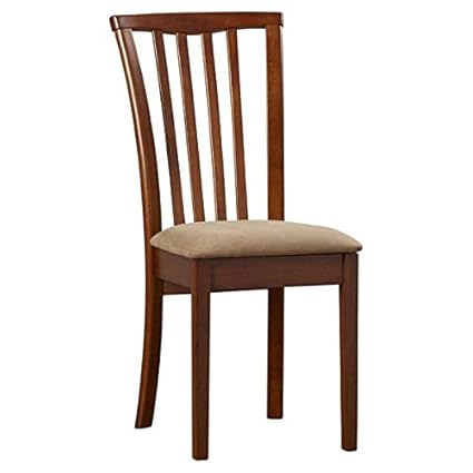 Amazon Com Wood Dining Chair With Microfiber Upholstery Dining