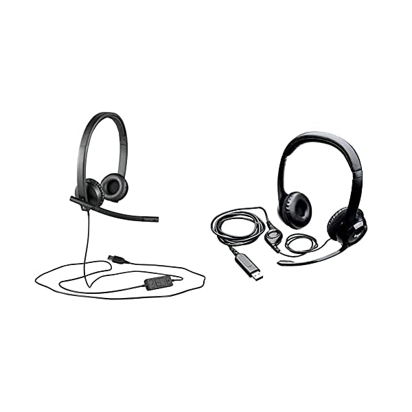 Logitech-H570e-Wired-Headset-Stereo-Headphones-with-Noise-Cancelling-Microphone-Black-H390-Wired-Headset-Stereo-Headphones-with-Noise-Cancelling-Microphone-USB-In-Line-Controls-Black Logitech Business H570E Stereo On Ear USB Headset, Black Retractable & Logitech H390 Headset, Black