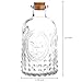 MyGift Set of 3 Antique-Style Clear Glass Embossed Apothecary Bottles with Cork Lids