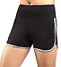 Neonysweets Womens Yoga Shorts Fitness Gym Workout Short Pants Black Gray M