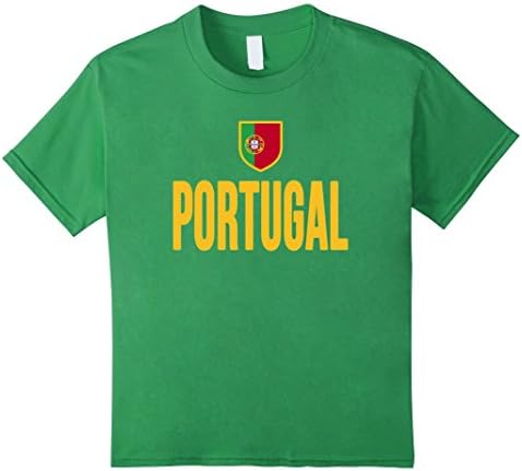 Kids PORTUGAL T-shirt Portuguese Flag Coat Arms Soccer Football 12 Grass