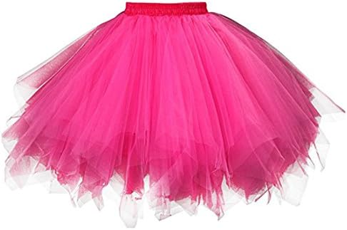 Womens Tutu Costume Adult Party Dance Tulle Skirt Short Fluffy Petticoat
