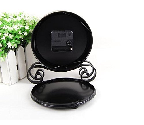 Vintage Feel 6 "Desk & Shelf Clocks Is Battery Operated small sitting clock-Quiet Country Style Digital Home Furnishings Decorated HD Glass Lens, Easy to Read ,For School office home bedside black - Thumbnail 5