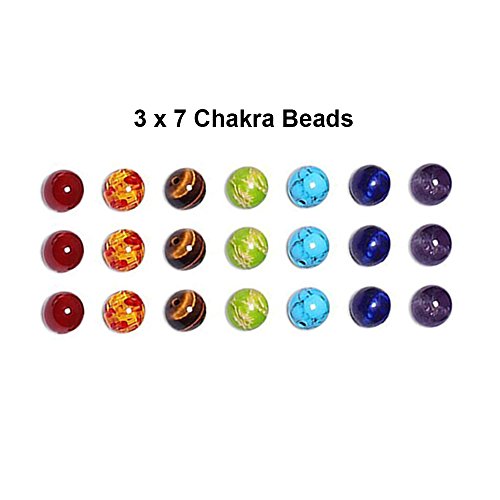 Lava Bead Kit, 300 Black Colored Loose Volcanic Lava Rock Stone Beads Balls Kit | 21 Chakra Beads | 2 Crystal Strings Set Real Natuaral Bulk Wholesale for Essential Oil Jewelry Making by Afantti - Thumbnail 3