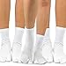TeeHee Flip Flop Big Toe Cotton Socks 3-Pairs White Plain Socks Good for Flip Flop Sandals
