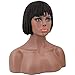 ELIM Braided Wigs for Black Women Short Brown Bob Wigs with Bangs Synthetic Hair Costume Wig with Wig Cap Z148