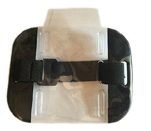 PAC Supplies Global Black Security Armband Reflective ID Card Holder Adjustable Strap (1)