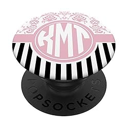 KMT Monogram Gift Pink Damask Initials KMT or KTM