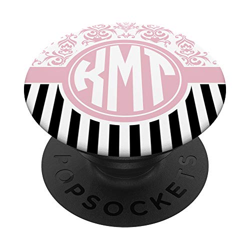 KMT Monogram Gift Pink Damask Initials KMT or KTM