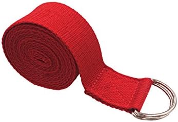 Sports Fitness Exercise Yoga Straps 6ft D-Ring for Stretching, Flexibility and Physical Therapy Multi colors (Red)