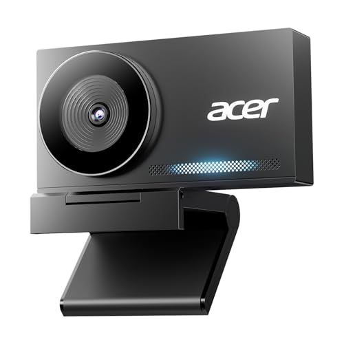 Acer 4K-Webcam für PC und Mac, Sony 1/2-Zoll-Sensor mit PDAF-Autofokus, 2 rauschunterdrückende Mikrofone, Privacy-Cover, geräuscharme Kühlung – ideal 