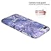 JAHOLAN Blue Gray Marble Design Clear Bumper TPU Soft Rubber Silicone Cover Phone Case Compatible with iPhone 7 Plus/iPhone 8 Plus