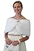 Tion Design Women's Bridal Shawl Fur Wrap One Size, White Free Brooch