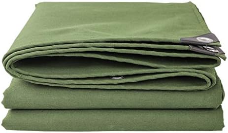 Large Heavy Duty Tarpaulin Multi-function Tarp with Eyelets Green Ground Shelter Double-sided Usability Waterproof Canvas Floor Covering (Size : 4x5m)