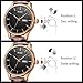 BUREI Men's Simple Classic Wrist Watches Date Day Calendar Brown Calfskin Leather with Black Dial