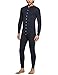 HOTOUCH Mens Thermal Underwear All In One Union Suit With Rear Flap Navy M