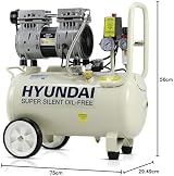 Hyundai 24L Oil-Free Low Noise Air Compressor 750W 5.2CFM Twin Gauges view 10