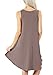 peassa Women Casual Sleeveless Loose Plain Beach Short Pockets Dress Khaki XXL