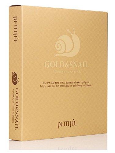 Petitfe - Gold & Snail Hydrogel Mask Pack - Anti Wrinkle Care - Moisturising & Rejuvenating Masks