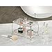 mDesign Traditional Fashion Jewelry and Cosmetic Organizer Tray for Bathroom Vanity Countertops - 2 Tiers, Satin/Clear