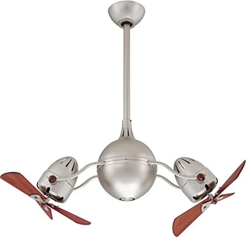 Matthews AQ-BN-WD, Acqua Brushed Nickel Dual 39" Ceiling Fan with LED Light &amp; Remote Control