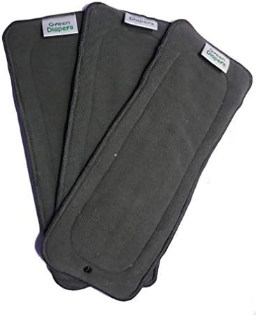 Green Diapers Charcoal Bamboo Insert with Snap (Pack of 3)