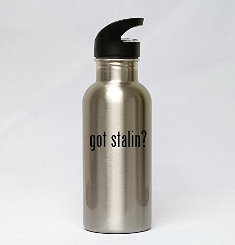 20oz Stainless Steel Silver Water Bottle - got stalin?
