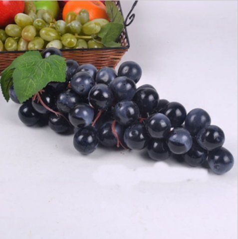 URTop 4 Bunchs of Artificial Black ,Red, Green and Purple Large 85pcs Grapes Plastic Fake Decorative Fruit Food Lifelike Home Wedding Party Garden Decor Mini Simulation Fruit Photography Props - Thumbnail 4