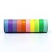 Piokio Multi Colored Rainbow Washi Tape Set of 10 Rolls, Craft Colorful Masking Tapes for Kids