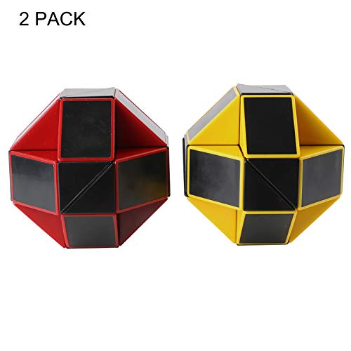 Gaiatop Infinity Cube, Magic Snake Red and Yellow Twist Puzzle Twisty Fidget Toy for Kids and Adults